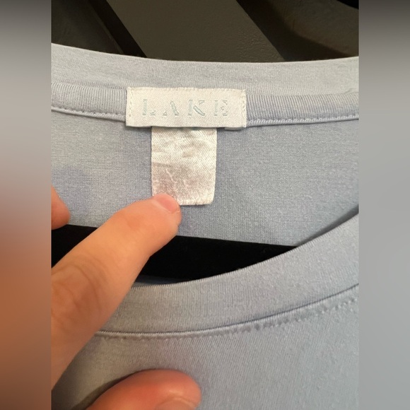 LAKE Pajamas Bamboo Short Sleeve Lounge Dress in light Tide Blue, Size Medium - Picture 7 of 8